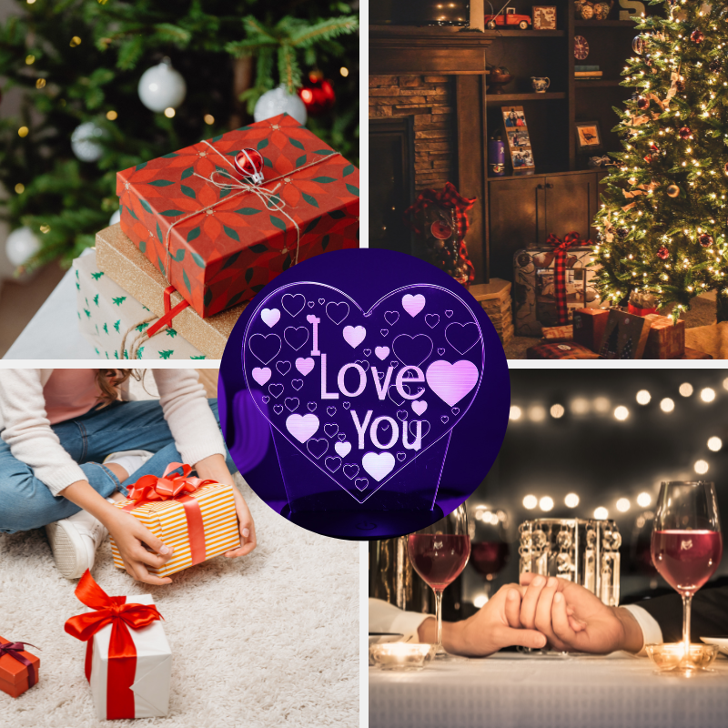 Heart 3D Acrylic Kids Bedside Table Lamp LED I Love You 7 Colors Touch Night Li image 5
