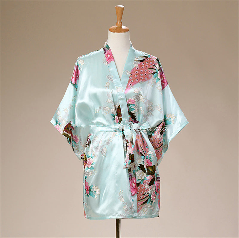 Women Satin Pajamas Bathing Robe Gown Japanese Traditional Women Sakura Kimono image 16