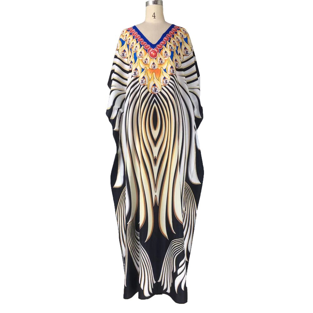 Short Sleeve African Women's Abaya Long Robe Maxi Casual Dresses Muslim image 3