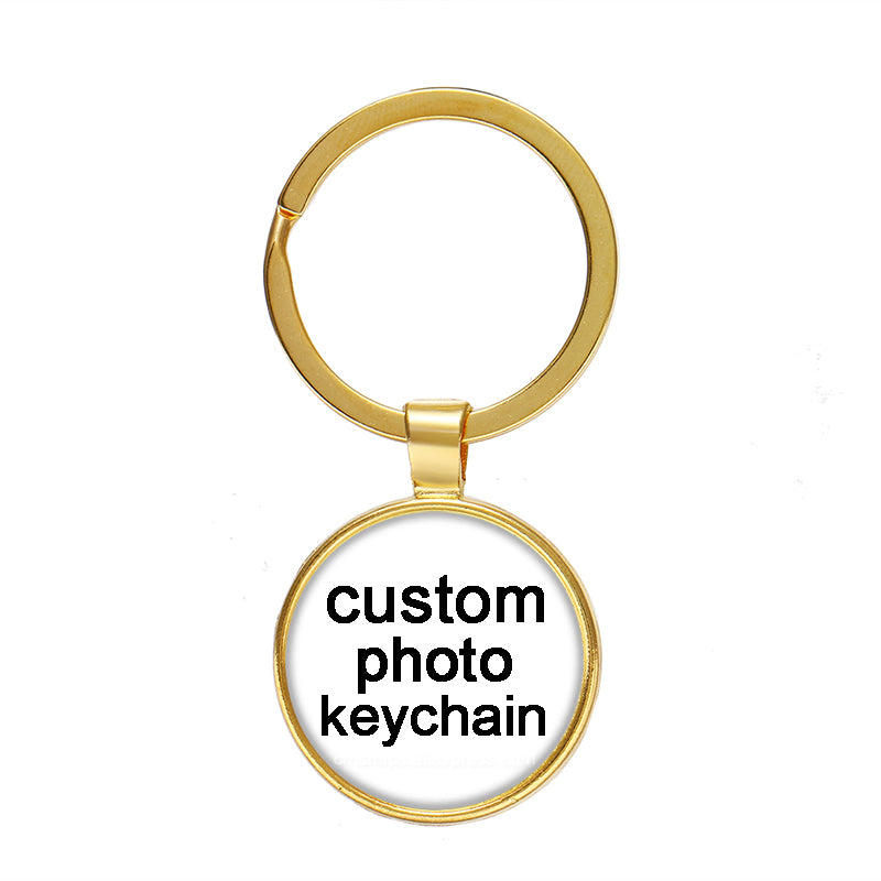 Personalized Custom Black/Golden/Bronze/Silver plated Keychain Photo Family LOG image 3