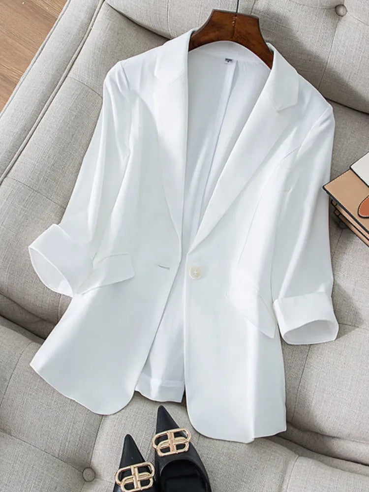 Women's Suit Jacket 2023 Suit Jacket Women's Seven-Minute Sleeve Summer New Wom image 1
