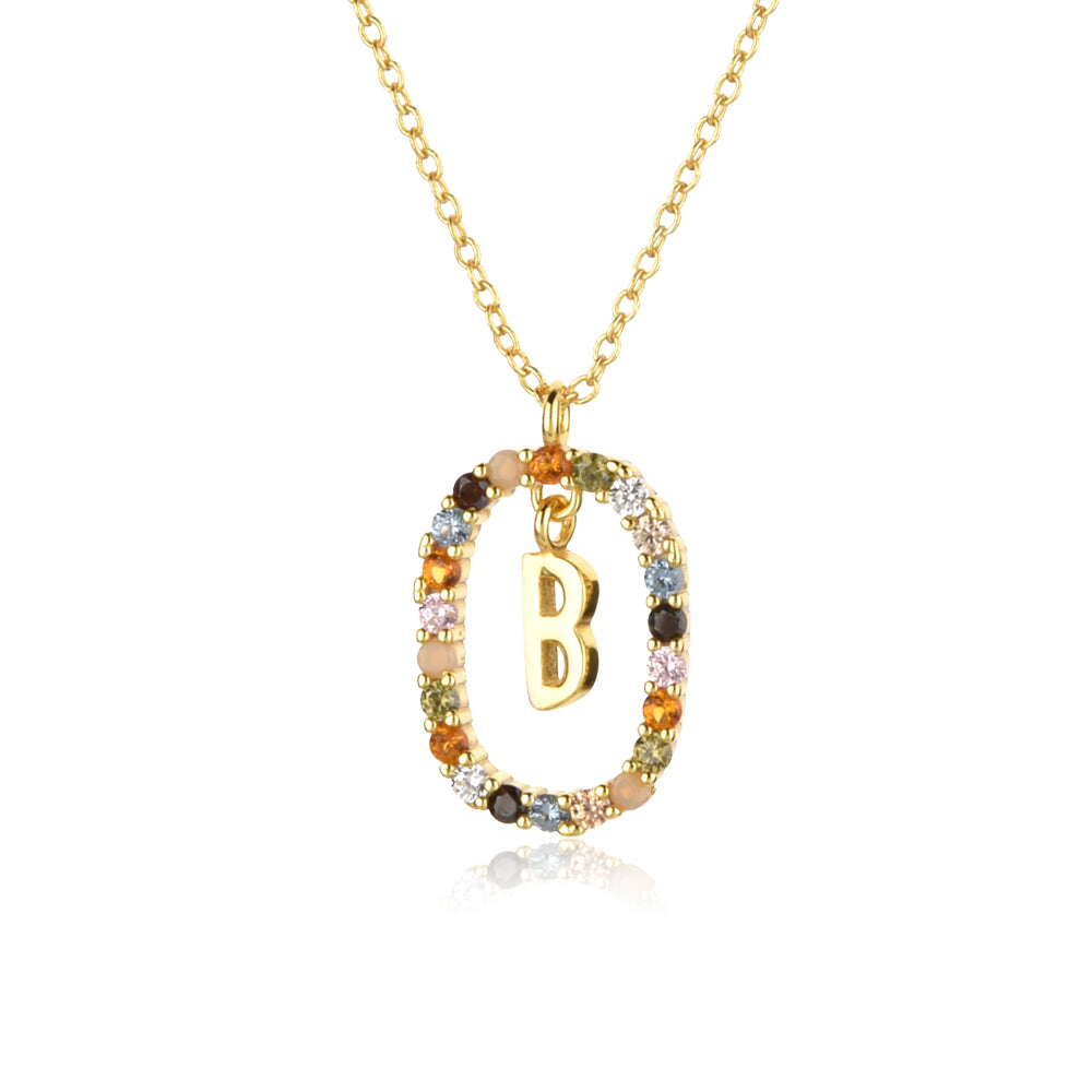 KIKICHICC 925 Sterling Silver Gold Letters E K T Alphabet Initial Long Chain Ne image 0