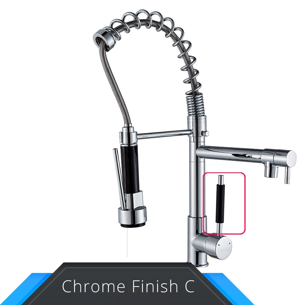 Rozin Black and Rose Golden Spring Pull Down Kitchen Sink Faucet Hot & Cold Wa image 6