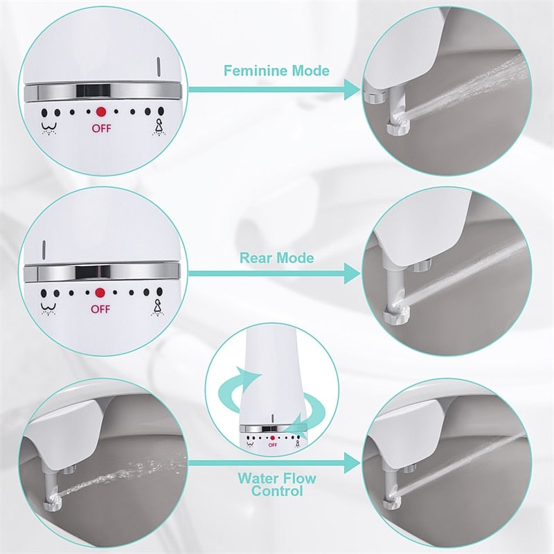 SAMODRA Toilet Bidet Ultra-Slim Bidet Toilet Seat Attachment With Brass Inlet A image 4
