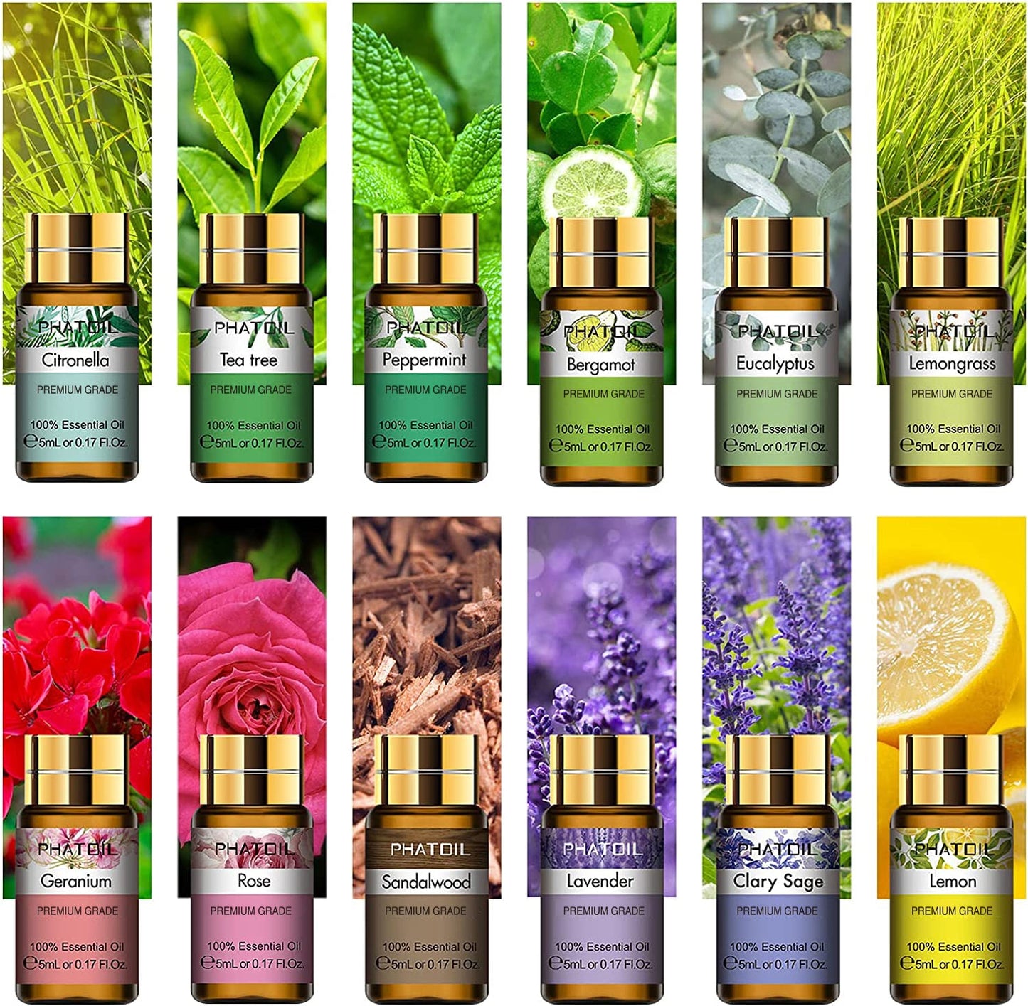 PHATOIL Pure Natural Aromatherapy Essential Oils Set for Candles Scented Aromat image 2