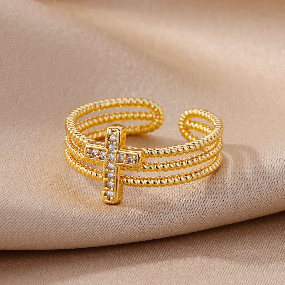Stainless Steel Rings for Women Aesthetic Sunflower Gold Plated Wedding Couple image 5