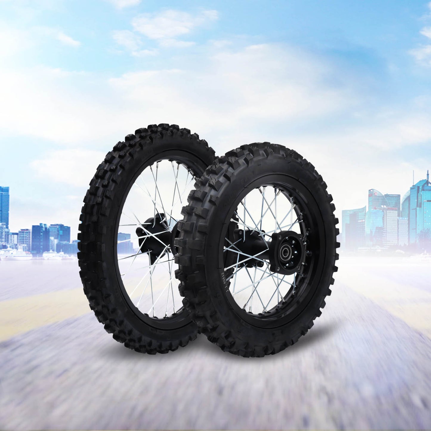 Motorbike Front Rear Wheel Kit for 50CC 70CC 90CC Dirt Bike Pit Bike Monkey Bik image 2