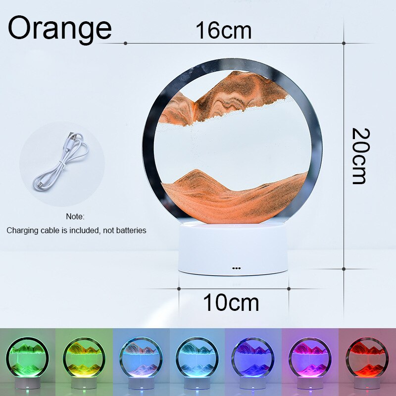 Sand Painting Table Lamp LED RGB Sandscape Lamp 3D Colorful Moving Sand image 1