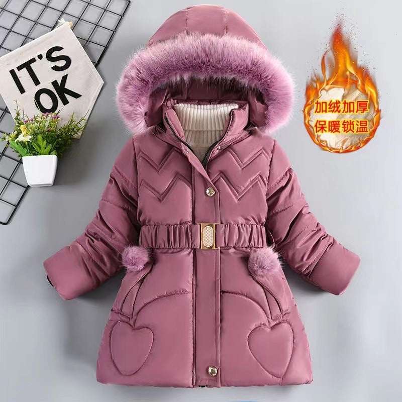 3 4 5 6 8 10 Years Winter Girls Coat Keep Warm Thicken Kids Jacket Hooded Zippe image 1