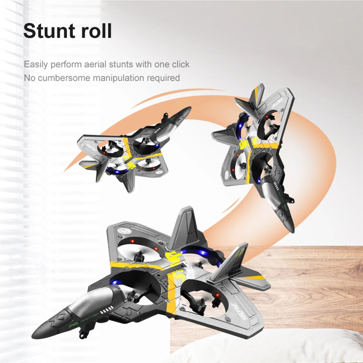 V17 Drone Trick 4 Rotor RC Glider Aircraft EPP Mini Drone LED 2.4G Gravity Sens image 6