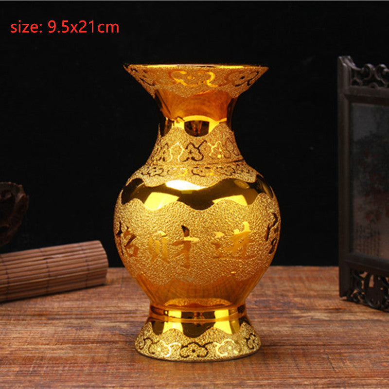 Golden Ceramic Antique Vase Home Countertop Vase Decoration Traditional Buddha image 5