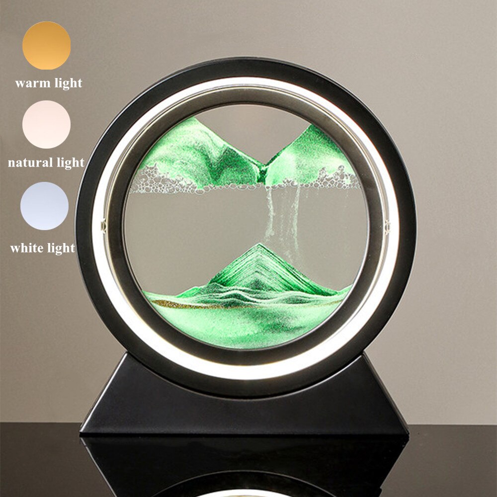 LED Table Lamp Moving 3D Sand Art Picture Deep Sandscape In Motion Display image 4