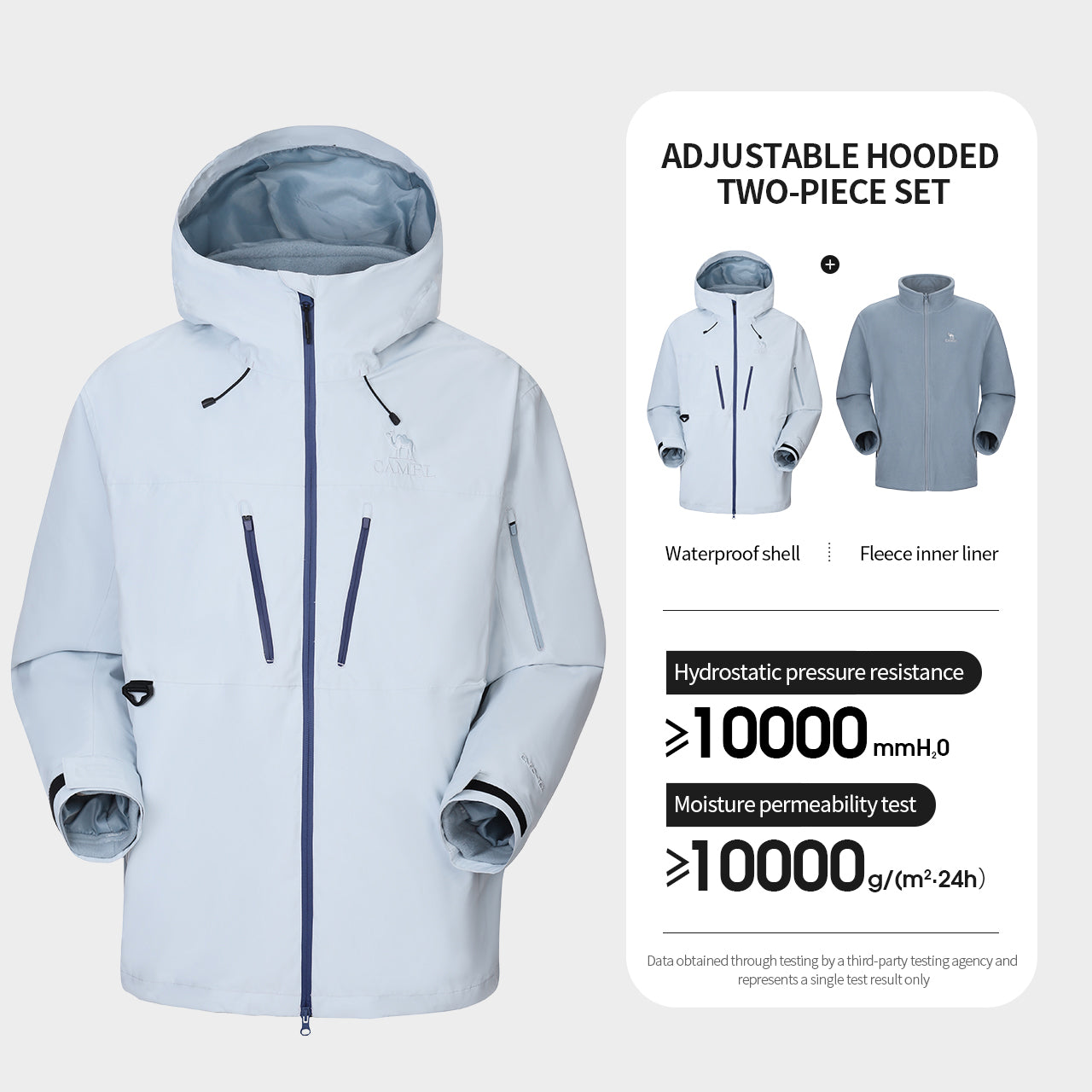 GOLDEN CAMEL Hiking Jackets Men Women Windbreakers Three-in-One Plush Fleece Ja image 0