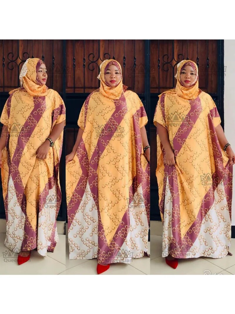 Length:150cm,Bust:190cm Free Size New Chiffon Super African Dashiki Traditio image 6