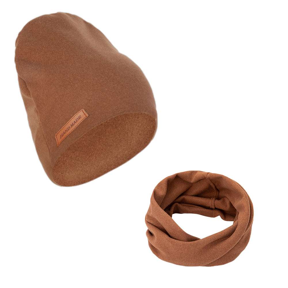 2Pcs/Lot Faux Cashmere Baby Turban Hats Scarf Set Newborn Kids Leather Stick Wi image 1