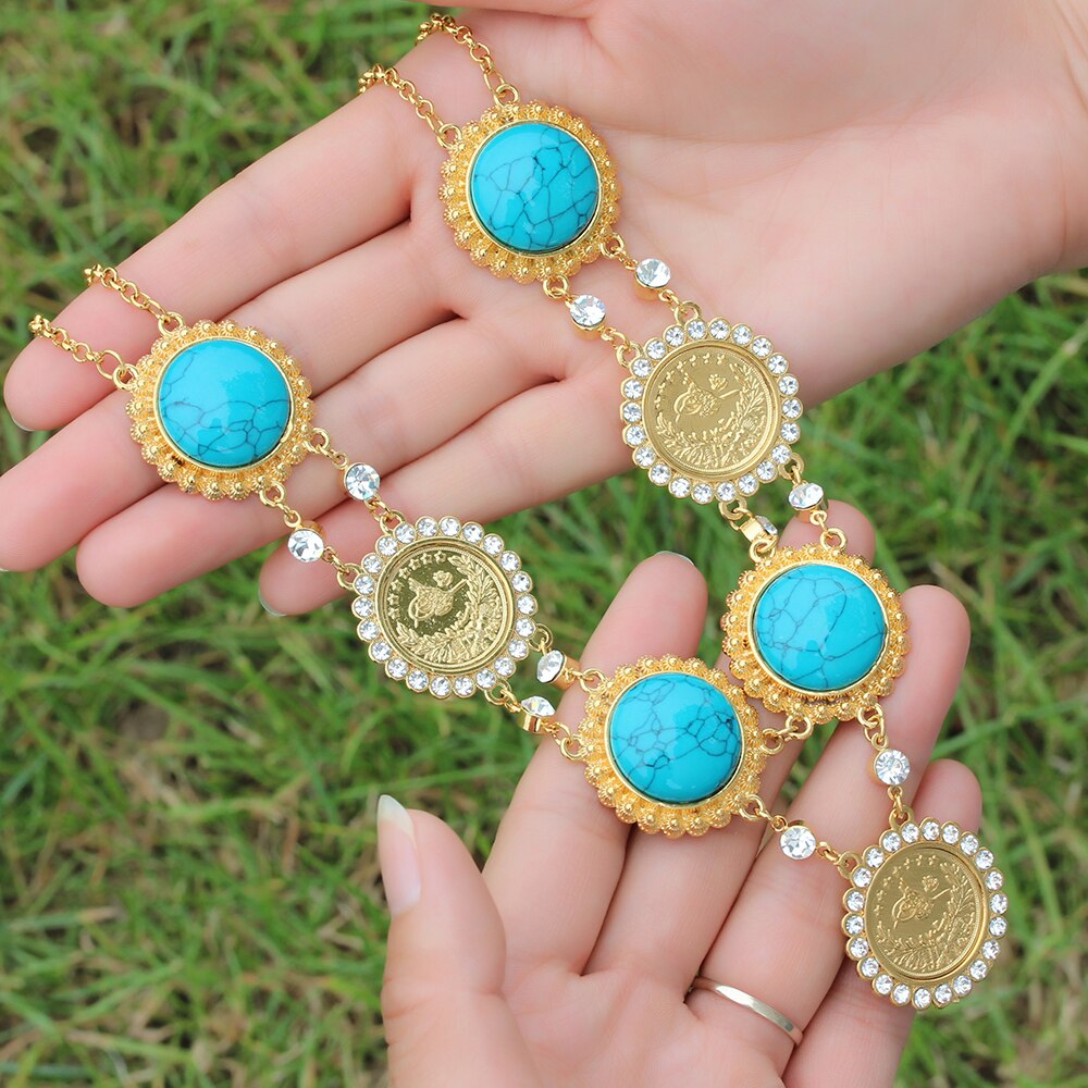 NEW Arabic Coin Muslim Islam Middle East Necklace for Women Gold Color Arab image 7