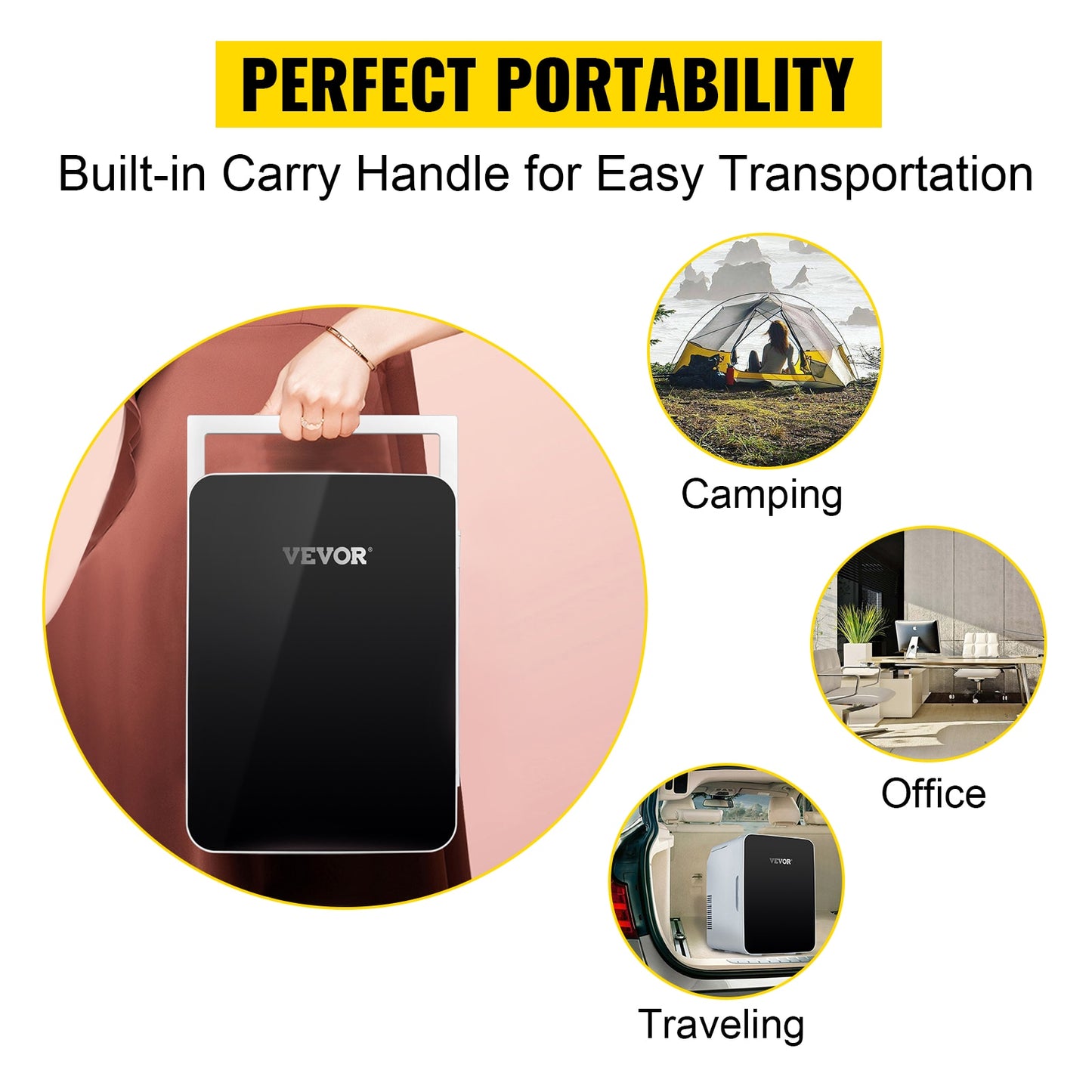 VEVOR 10L 15L Mini Fridge 12v Refrigerators Compressor Portable Small Cooler Wa image 13