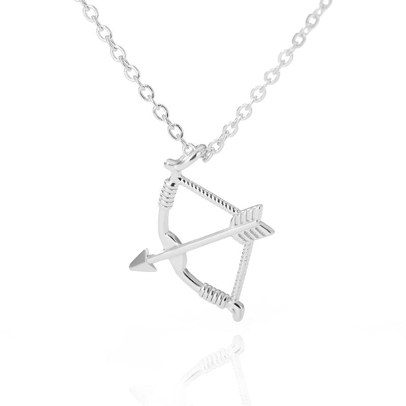 2020 Trend Bow and Arrow Necklace for Women Men Collar Stainless Steel Gold image 1