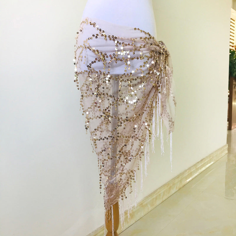 Colorful Sequins Tassel Belly Dance Belt Show Costumes Belly Dance Hip Scarf Fo image 5