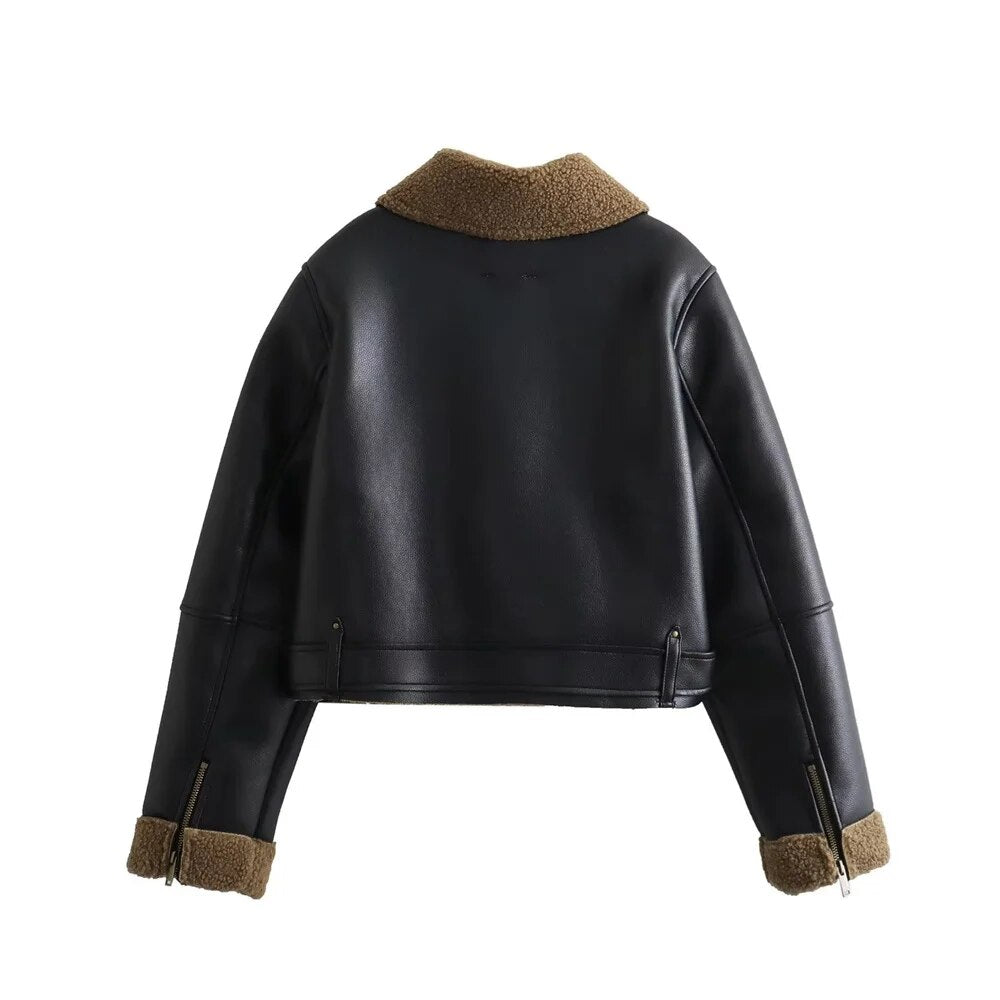 UNIZERA 2023 Autumn/Winter New Women's Wear New Fashion Casual Loose Fit Motorc image 2