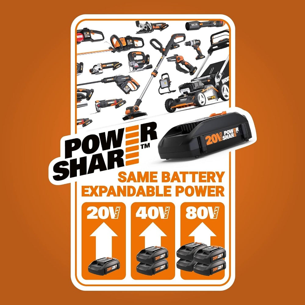Worx 40V Turbine Leaf Blower Cordless with Battery and Charger, Brushless Motor image 5
