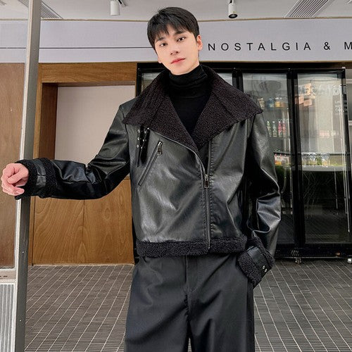 LUZHEN 2023 Winter Trendy Imitation Leather Lamb Wool Liner Thermal Ja