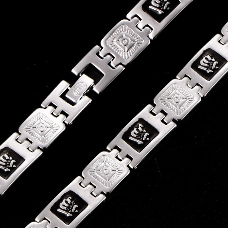 Fashion Silver color Gold Color Muslim Allah Bracelets for Men & Women High Qua image 3