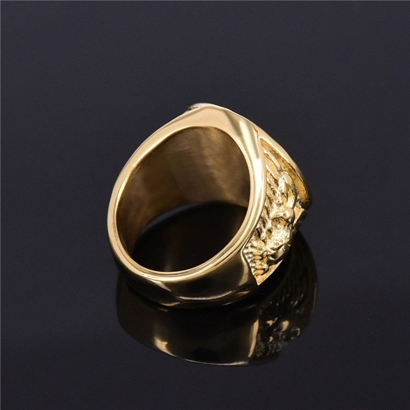 Retro Anchor Navy Marine Large Ring For Men Gold Color Punk Gothic Rock Hiphop image 5