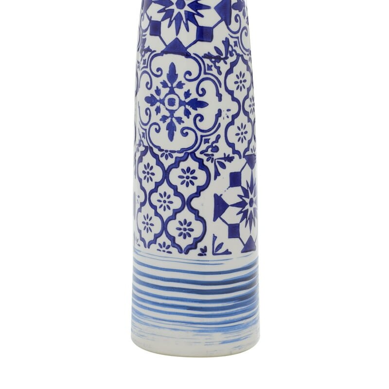 Blue Ceramic Vase with Tile Patterns Plant terrarium glass Vase Coffee table de image 3