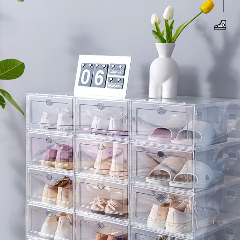 6pcs shoe cabinet High light transmission Transparent slippers sneakers storage image 5
