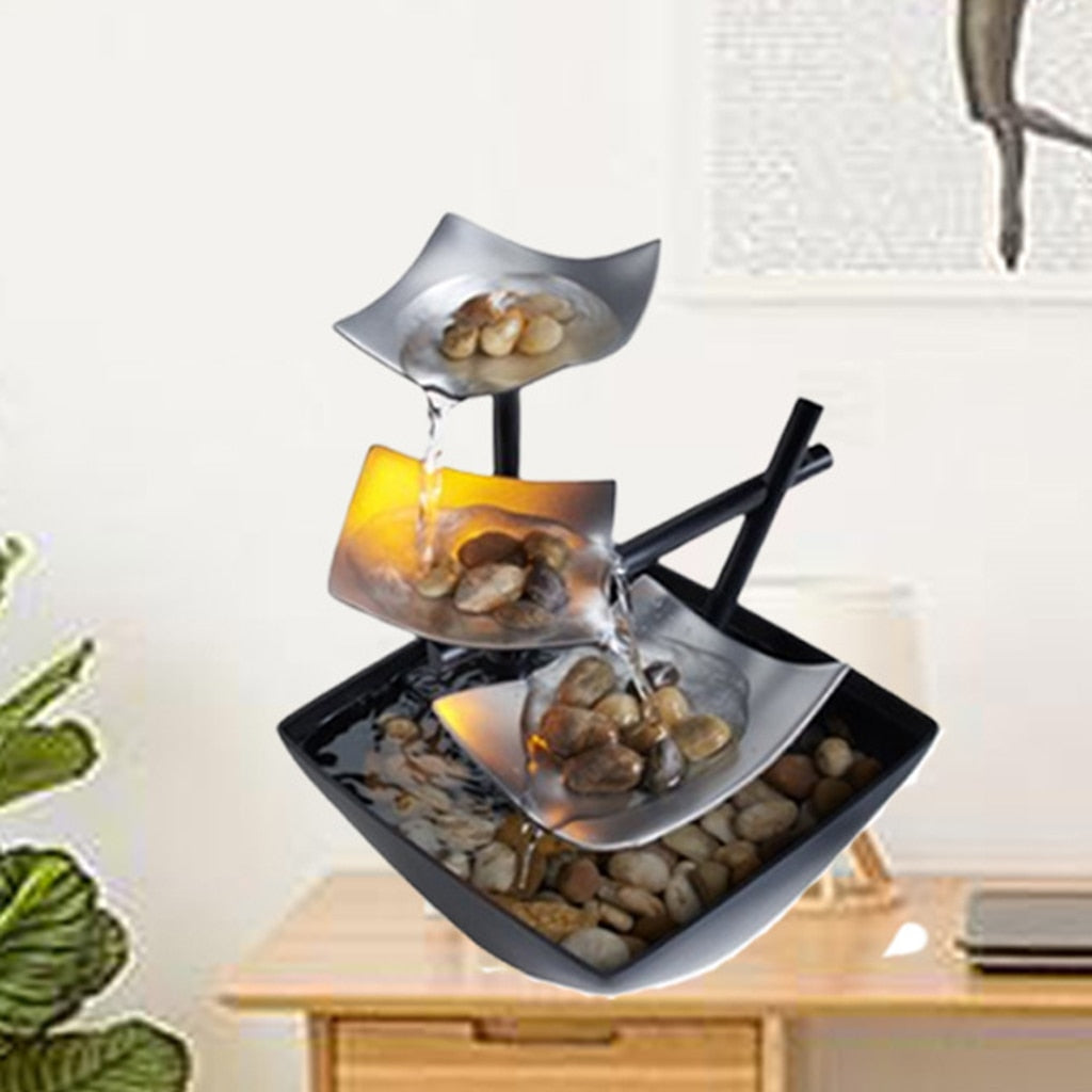Relaxation Indoor Fountain Waterfall Feng Shui Desktop Water Sound Table image 8
