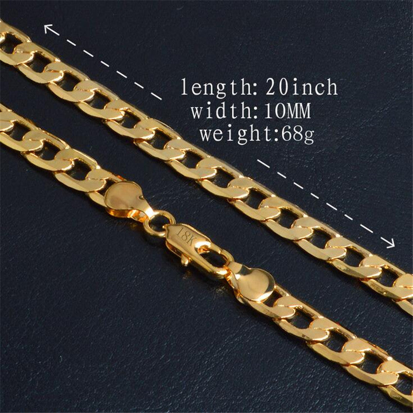 Gold Chain Rough Necklace Hot Long Necklace Fashion Jewelry 18 K 4/6/8/10MM 50c image 1