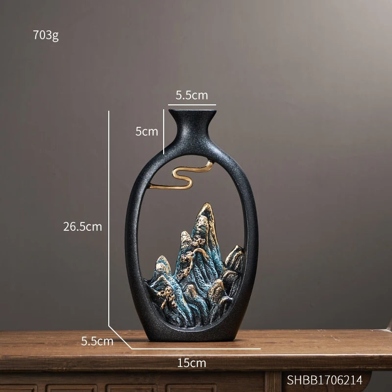 Resin Vase Table Decoration & Accessories Home Decoration Luxury New Chinese St image 2