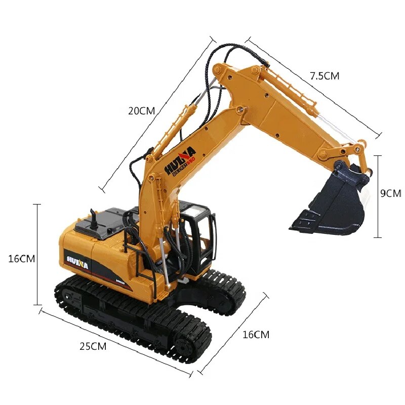 1/14 Scale Huina 1550/1535 Radio Control Excavator Model Remote's Battery NOT I image 4