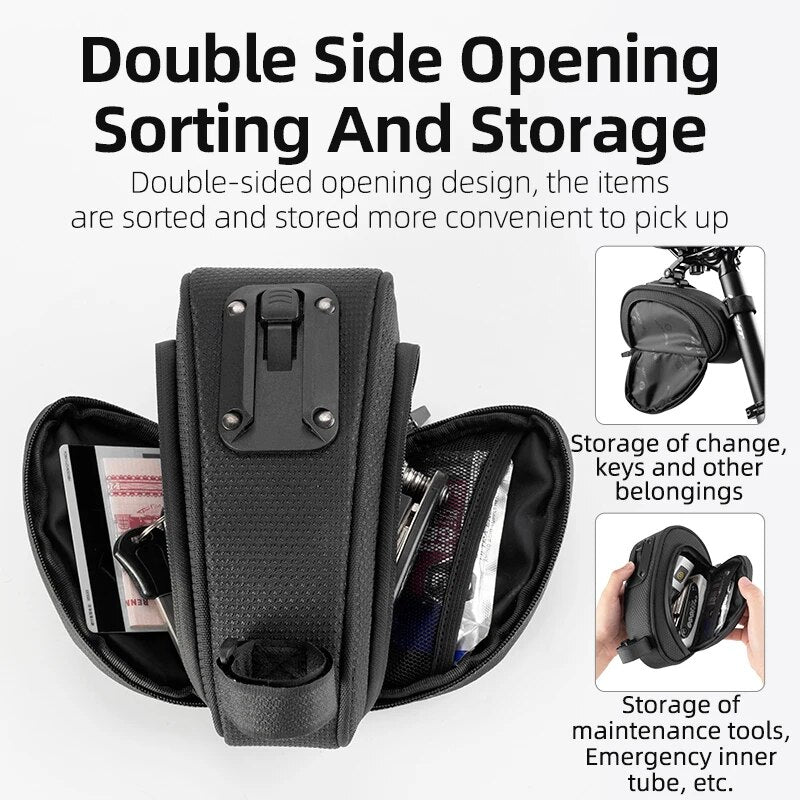 ROCKBROS Rainproof Bicycle Bag Shockproof Bike Saddle Bag For Refletive Rear La image 12