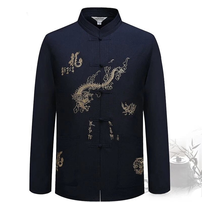 Chinese Traditional Tang Clothing Kung Fu Suit Fashion Casual Embroidery T-shir image 12