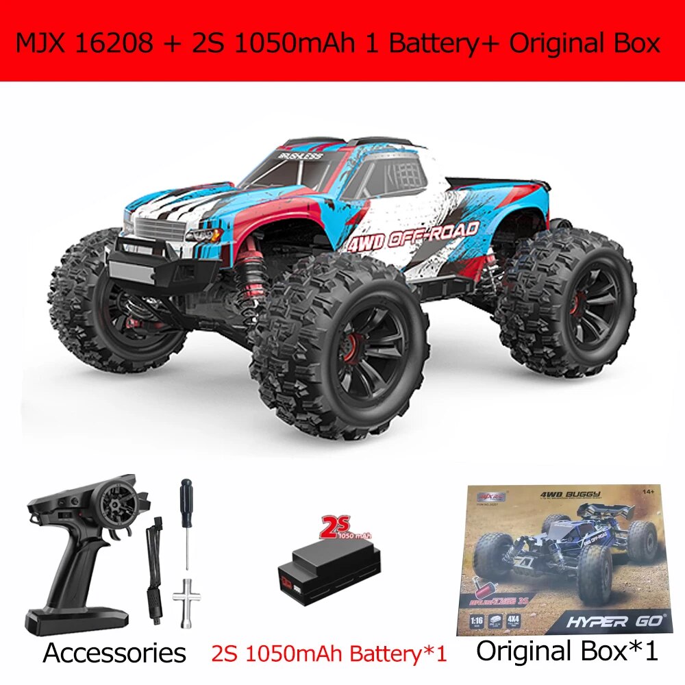 70KM/H MJX 16207 16208 1/16 RC Car Hyper Go Brushless 4WD Racing Car Electric O image 3