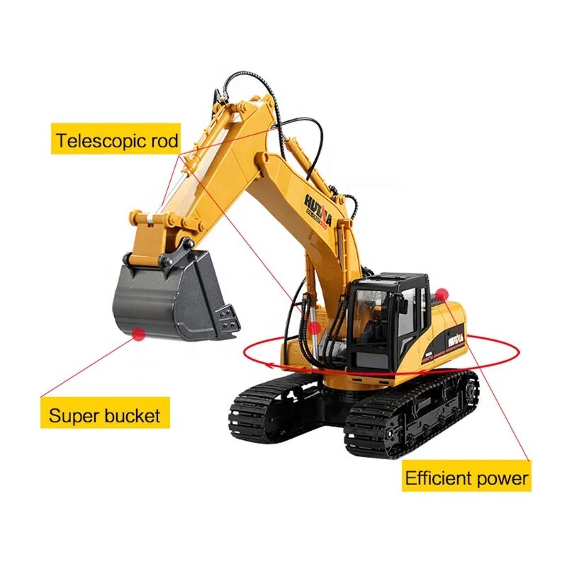 1/14 Scale Huina 1550/1535 Radio Control Excavator Model Remote's Battery NOT I image 7