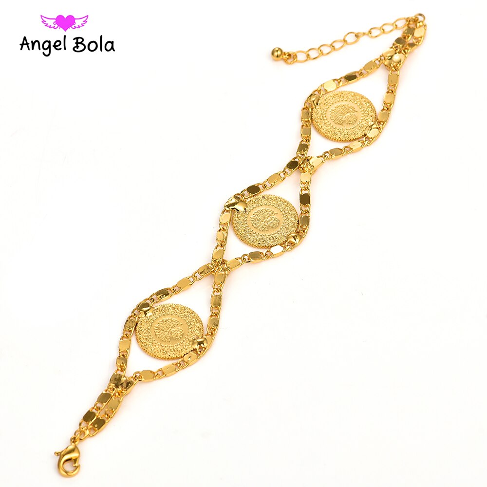 Gold Color Turks Simgesi Osmanli Turasi Muslim Islam Bangle Arab Jewelry image 1