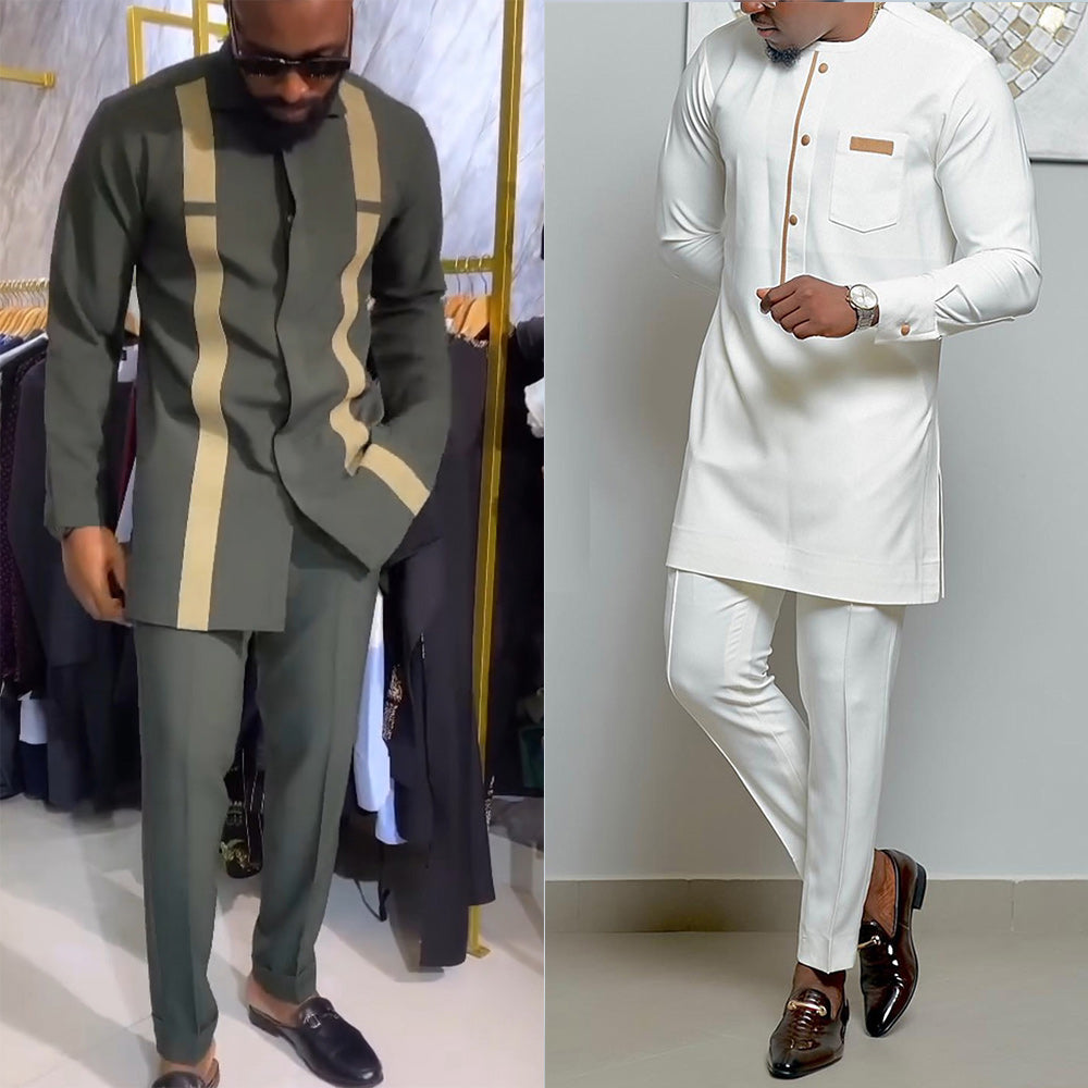 2024 Abaya New 2PC Full Pant Sets To Dress Dashiki African Traditional Outfit O image 0
