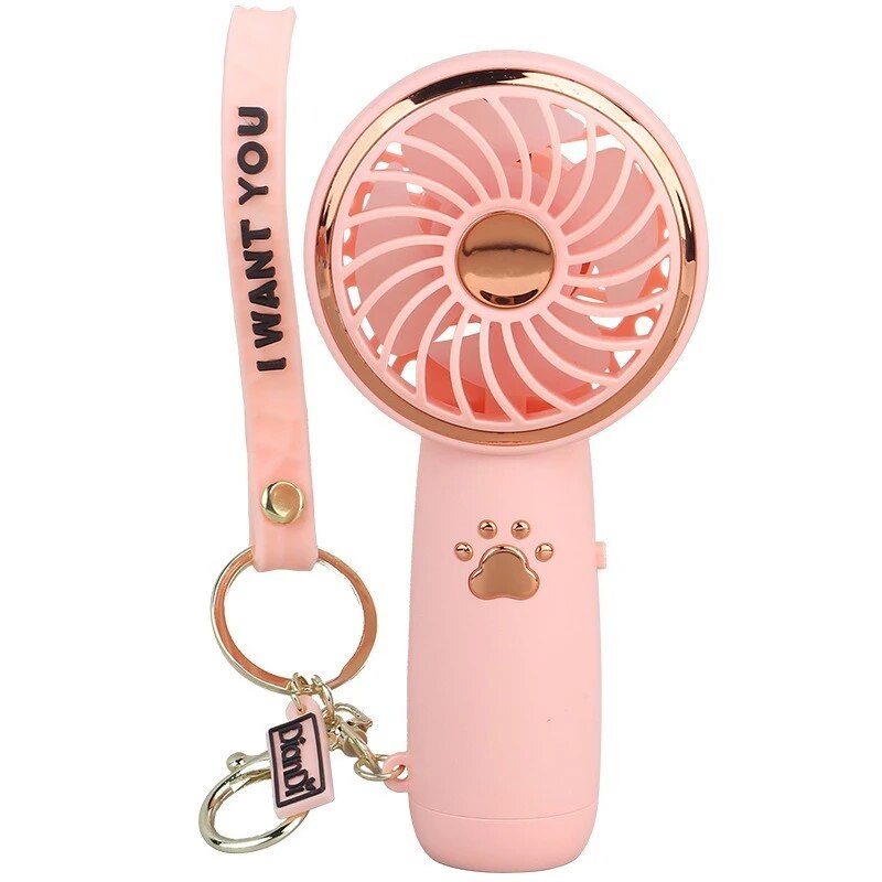 2024 Summer New Mini Mini Fan Cute Cartoon Portable Charging USB Handheld Fan S image 5