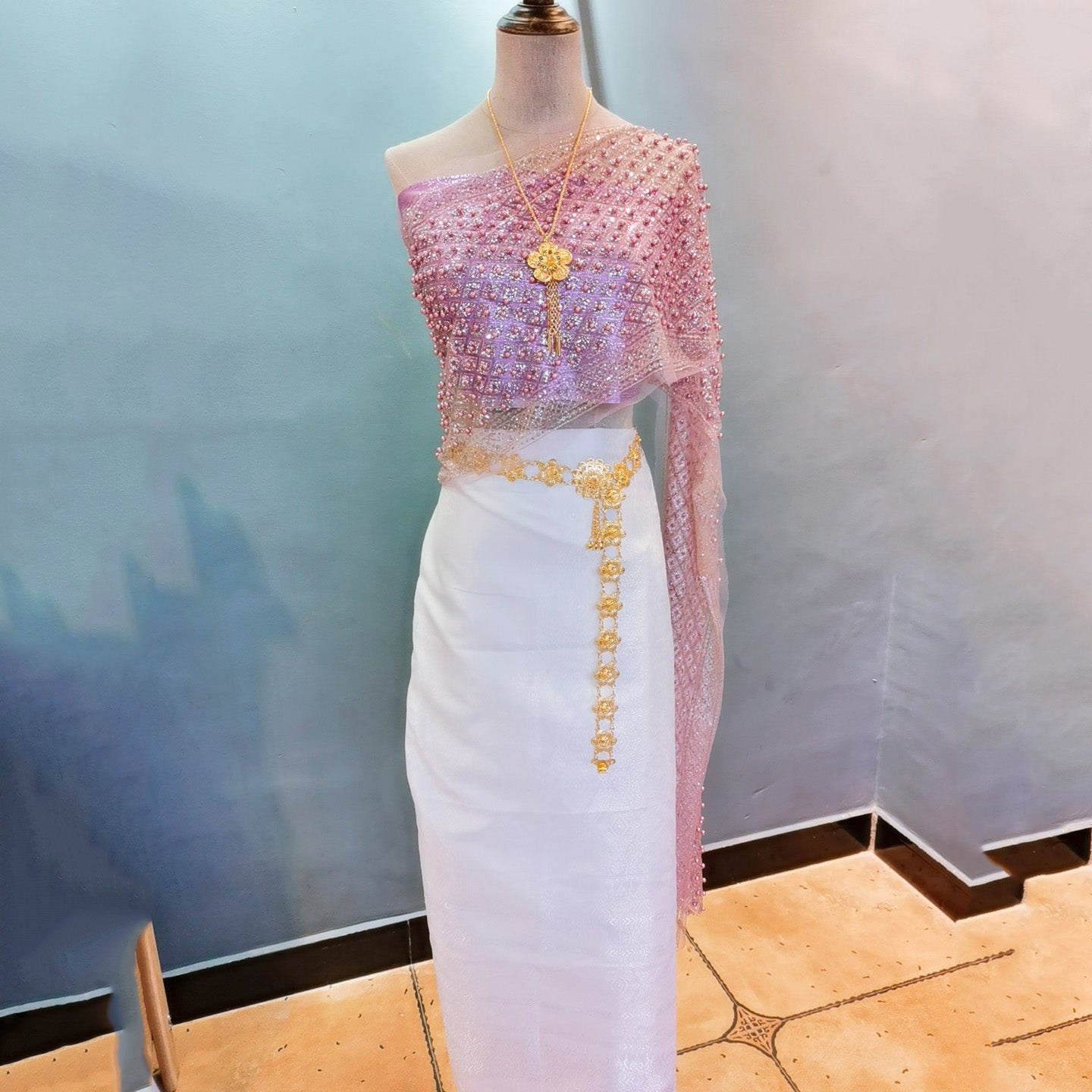 2023 New In Summer Women Strapless Shawl Top and Skirt Five-Piece Set Long Ao D image 13