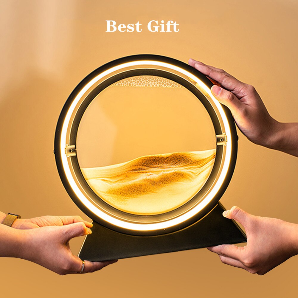 LED Table Lamp Moving 3D Sand Art Picture Deep Sandscape In Motion Display image 7