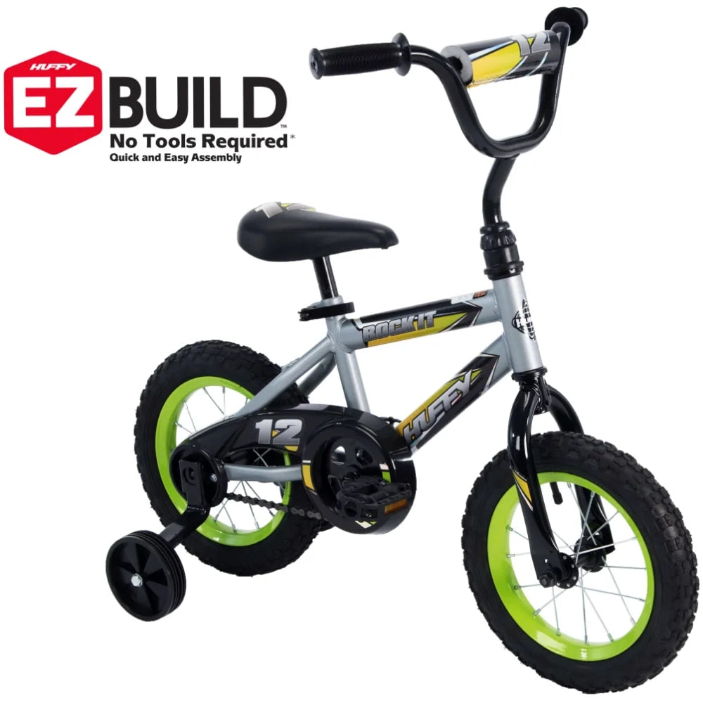 12 In. Rock It Boy Kids Bike, Silver Matte and Lime Mini Velo Pliant Popular image 5