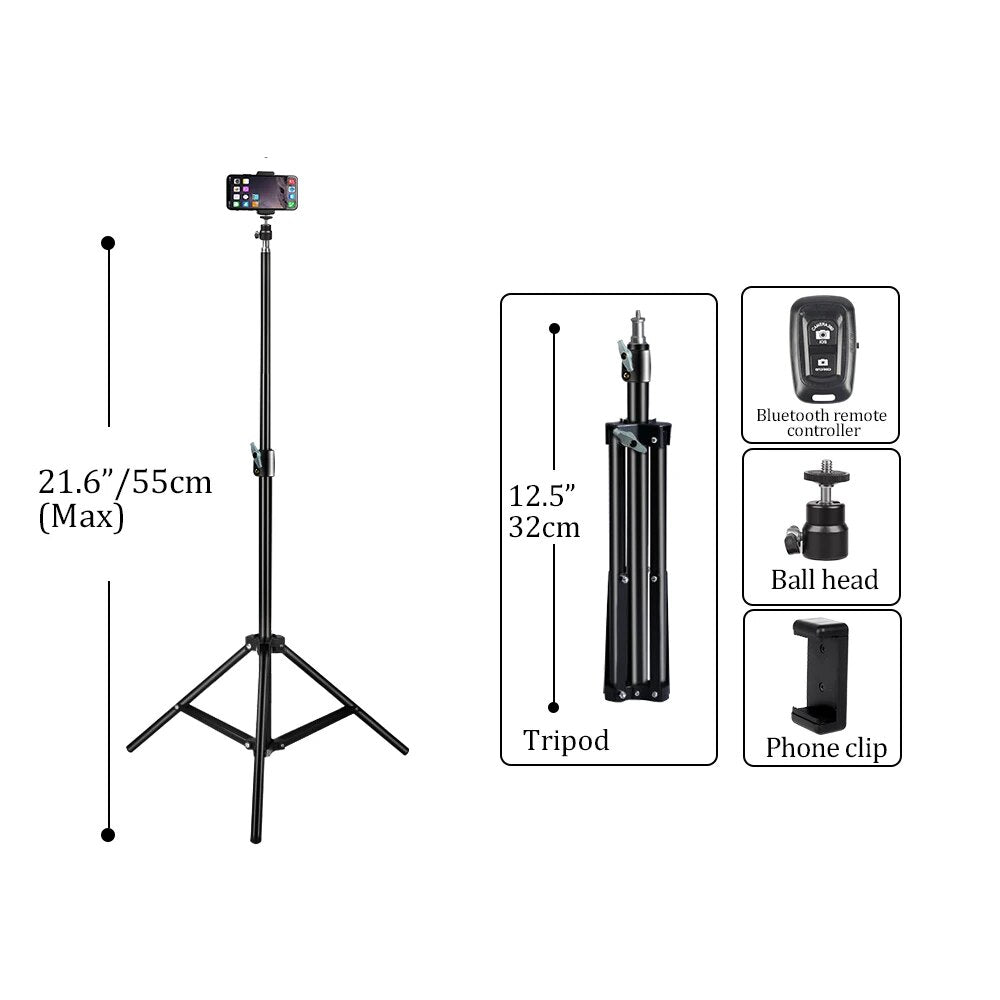 37/68/100/150/200CM Selfie Light Tripod 1/4 Screw Head Photography Portable Sta image 5