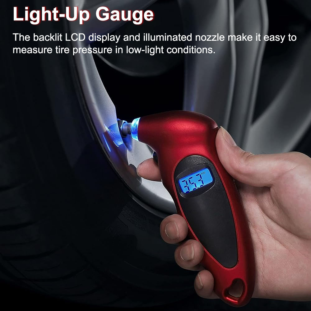 New Digital Tire Pressure Gauge Backlight LCD Tyre Air Monitoring Meter 150PSI image 5