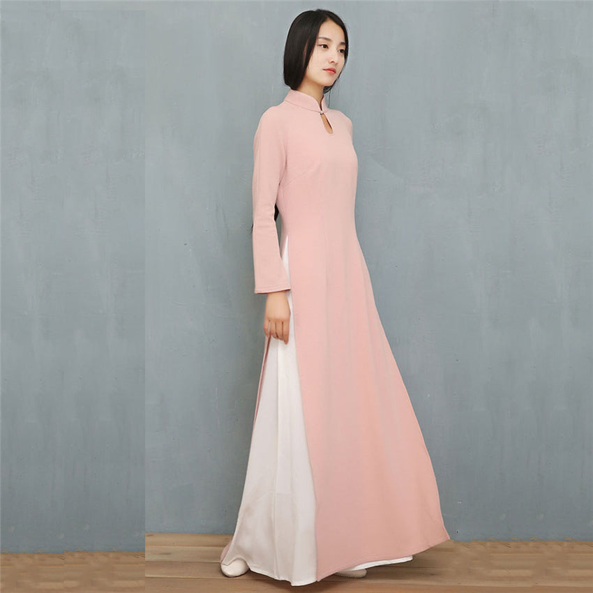 Graceful Dress for Women 2022 News AO Dai Cheongsam Vietnam Style Design Qipao image 4