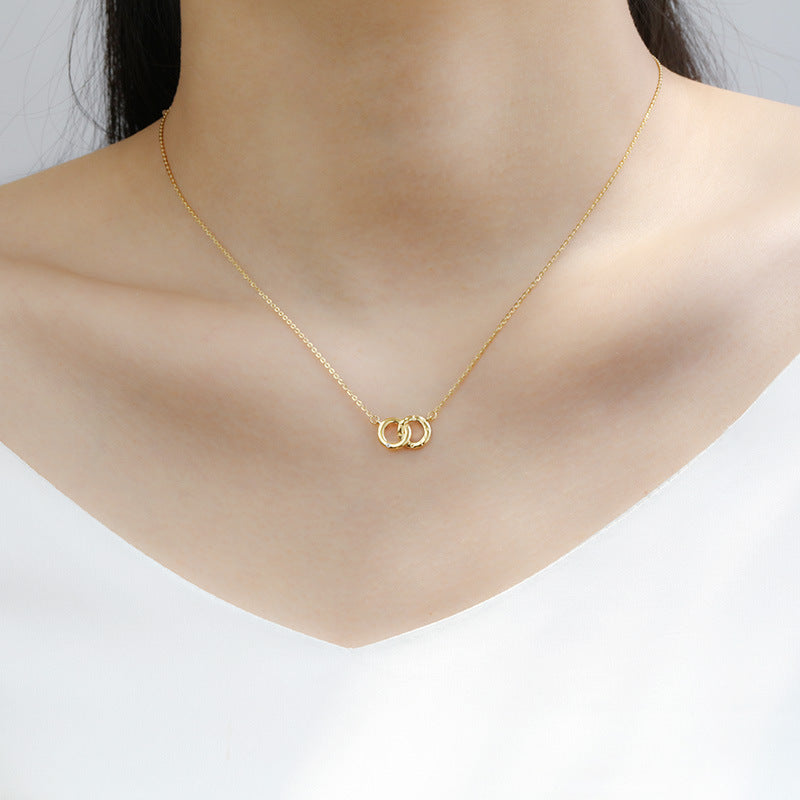 Korean version minimalist and fashionable S925 sterling silver plated K-gold do image 2