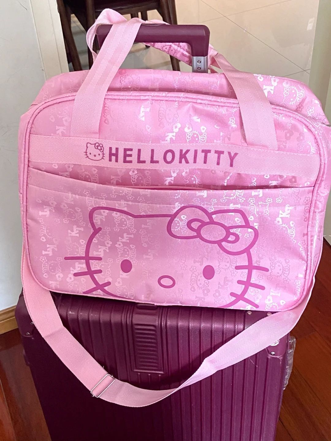 travel bags Cute Hello kitty cat Messenger luggage bag travel bag Cartoon porta image 3