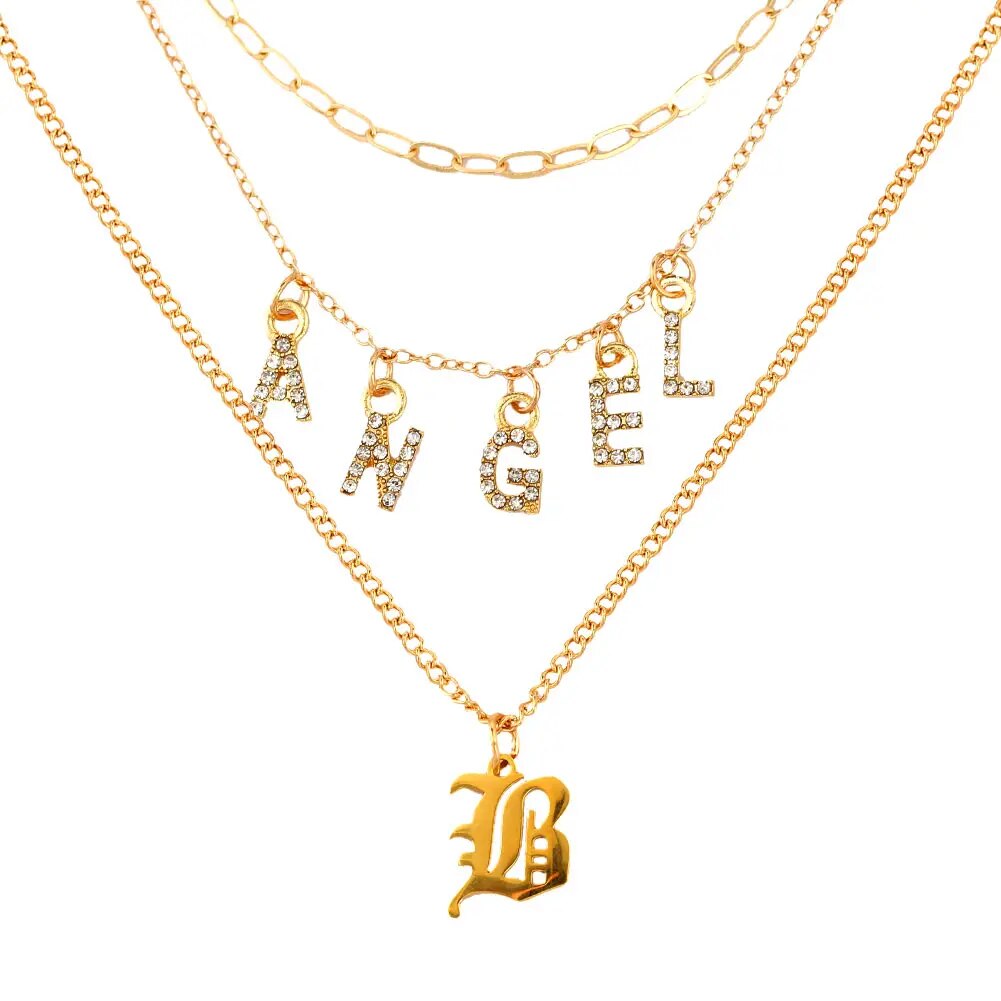 New Multi Layer Butterfly Dragon Charms Crystal Necklaces For Women Punk Golden image 0